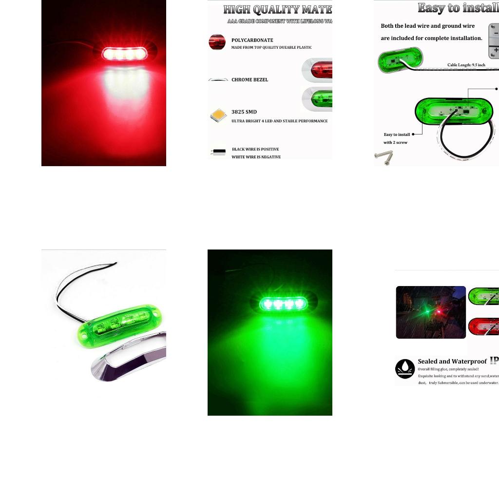 Fishing Boat Navigation Light - Hava koşullarına dayanıklı kırmızı yeşil deniz