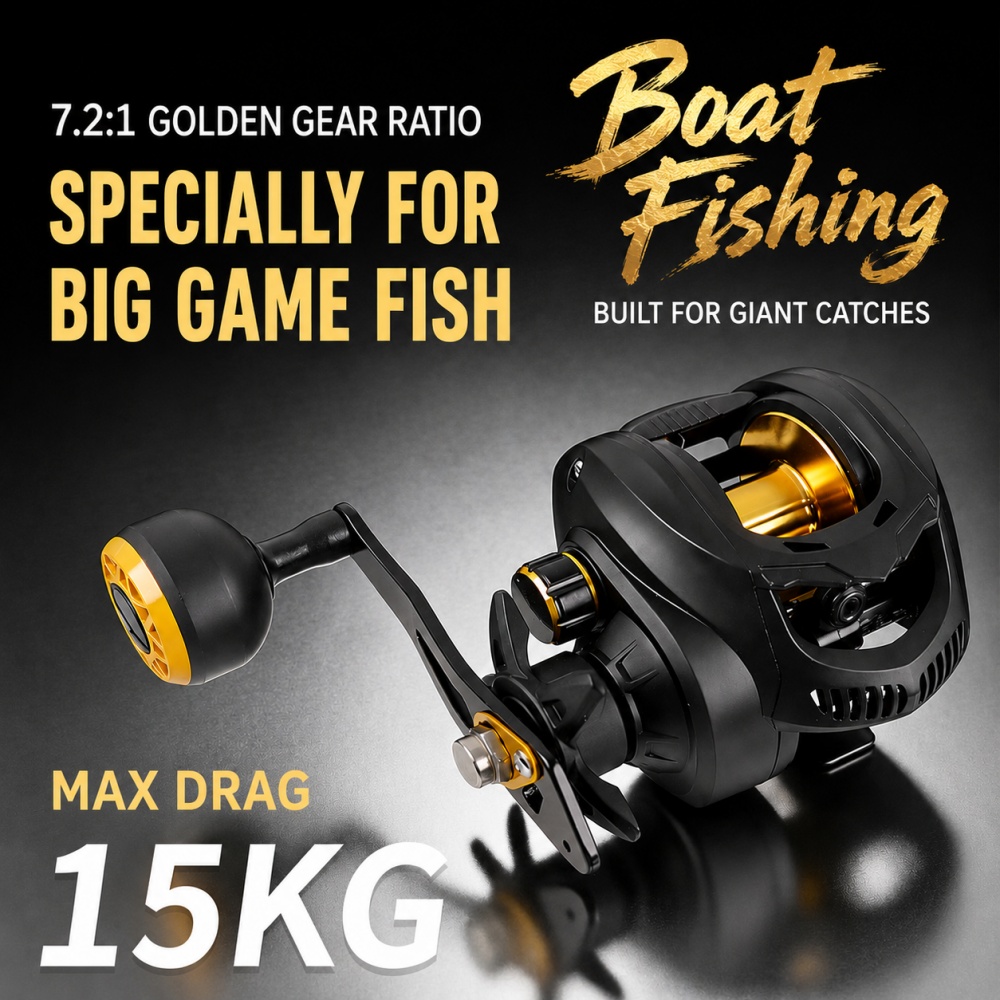Fishing Boat Steering Wheel - 7.2:1 Ağır Hizmet Tipi Baitcasting Makarası