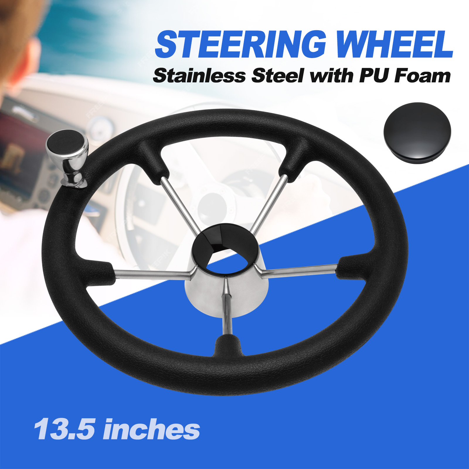 13,5'' 5 Kollu Paslanmaz Çelik - Fishing Boat Steering Wheel incelemesi ve fiyatı